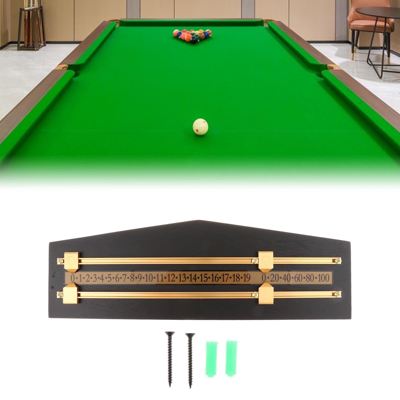 Colaxi Tavola segnapunti da biliardo da biliardo,Shuffleboard Scoreboard Arbitro Gear Scorer Board,Tabellone segnapunti in legno Snooker Score Keeper Snooker Scoreboard