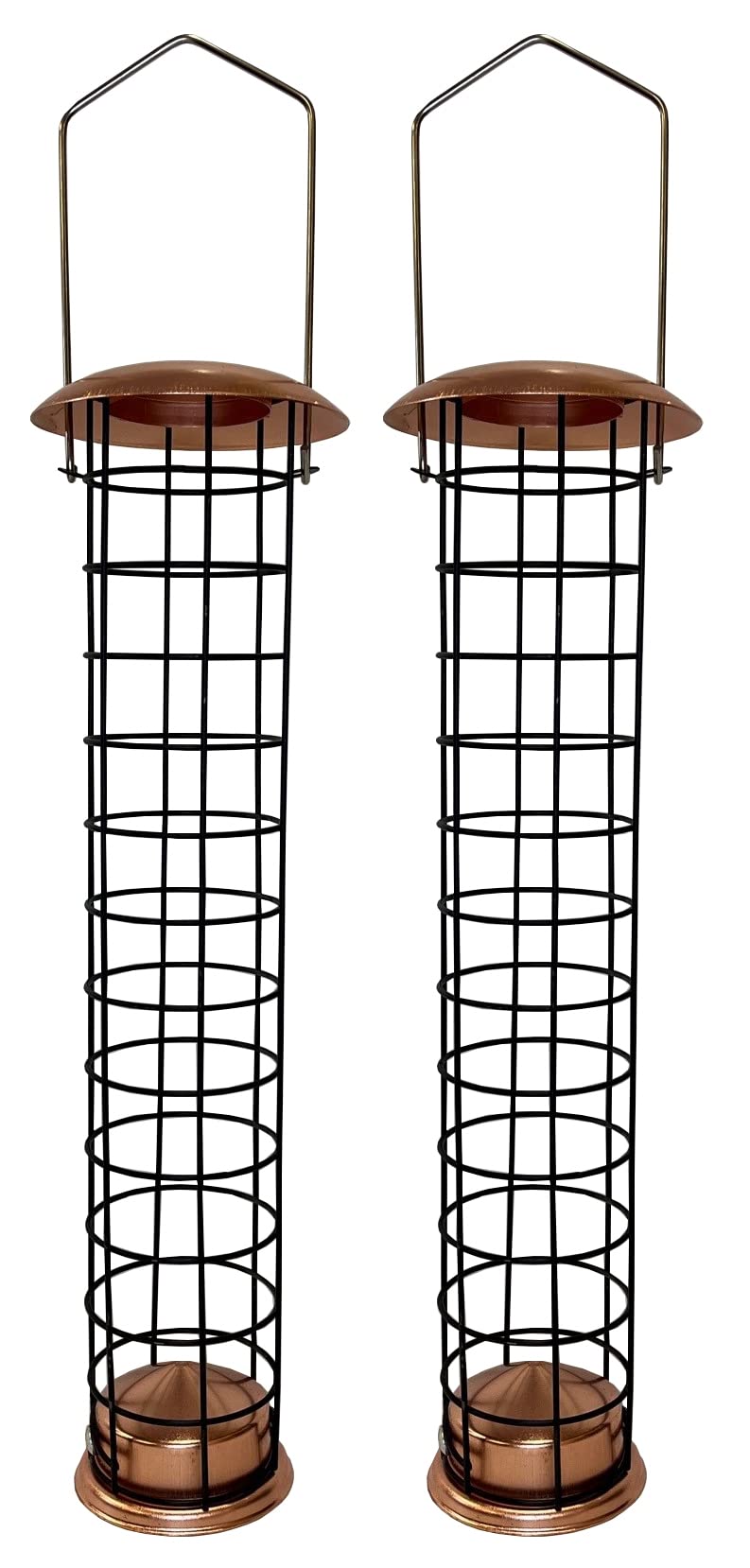 Selections Large Copper Style Hanging Bird Suet Fat Ball Feeder (Pack of 2)