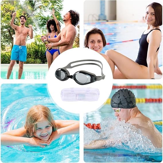 Image of PELO Inflatable Swimming Water Pool Party Summer Bath Tub for Kids and Adults (Swim goggle Black)