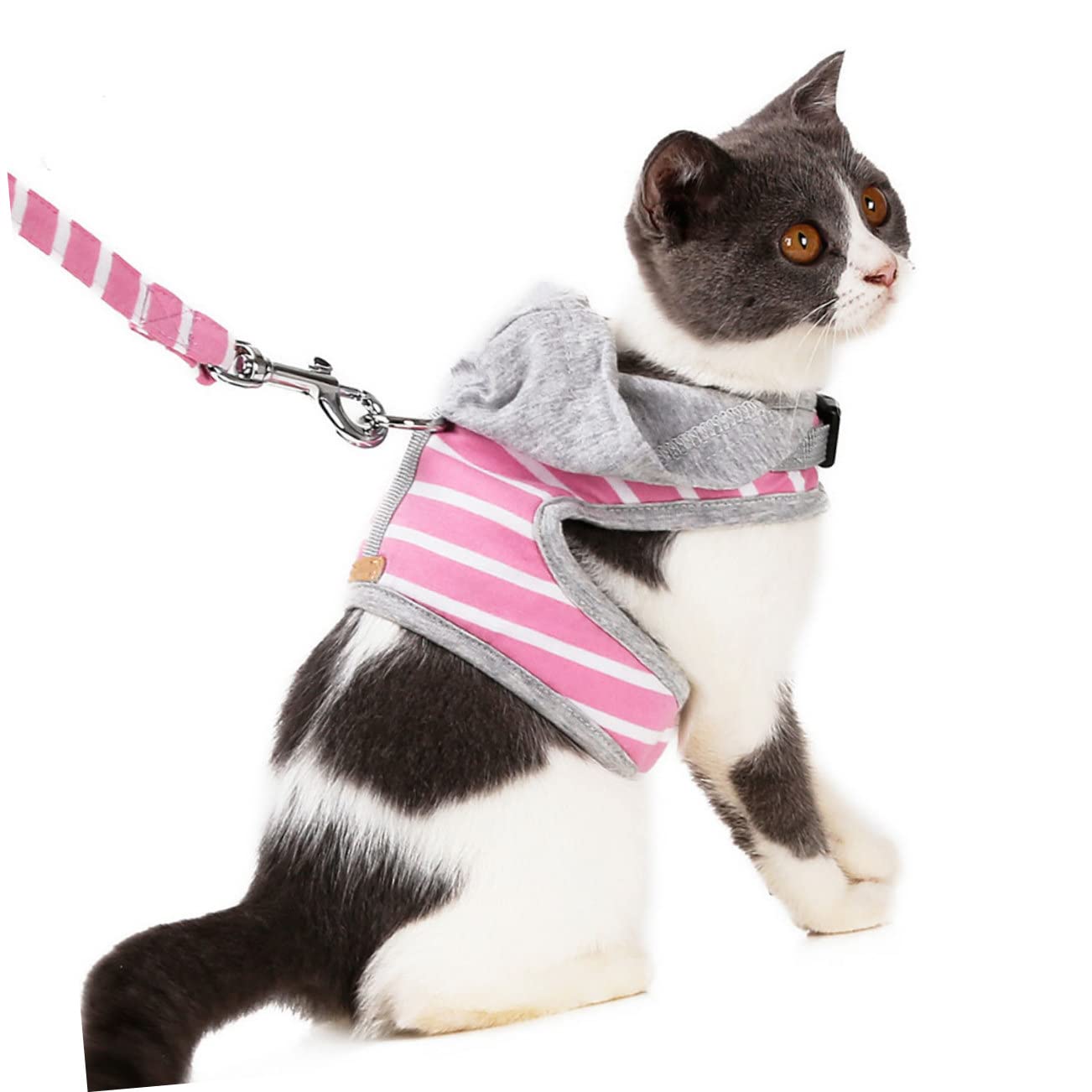 Yardwe 3pièces Harnais Et Laisse Rayé pour Chat Gilet De Sécurité Ajustable pour Promenade Extérieur