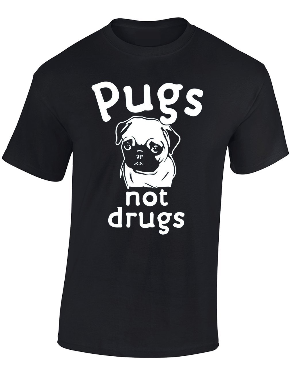 Crown Designs Men's Black Pugs Novelty Gifts For & Teenagers T-Shirts Tops - /Medium
