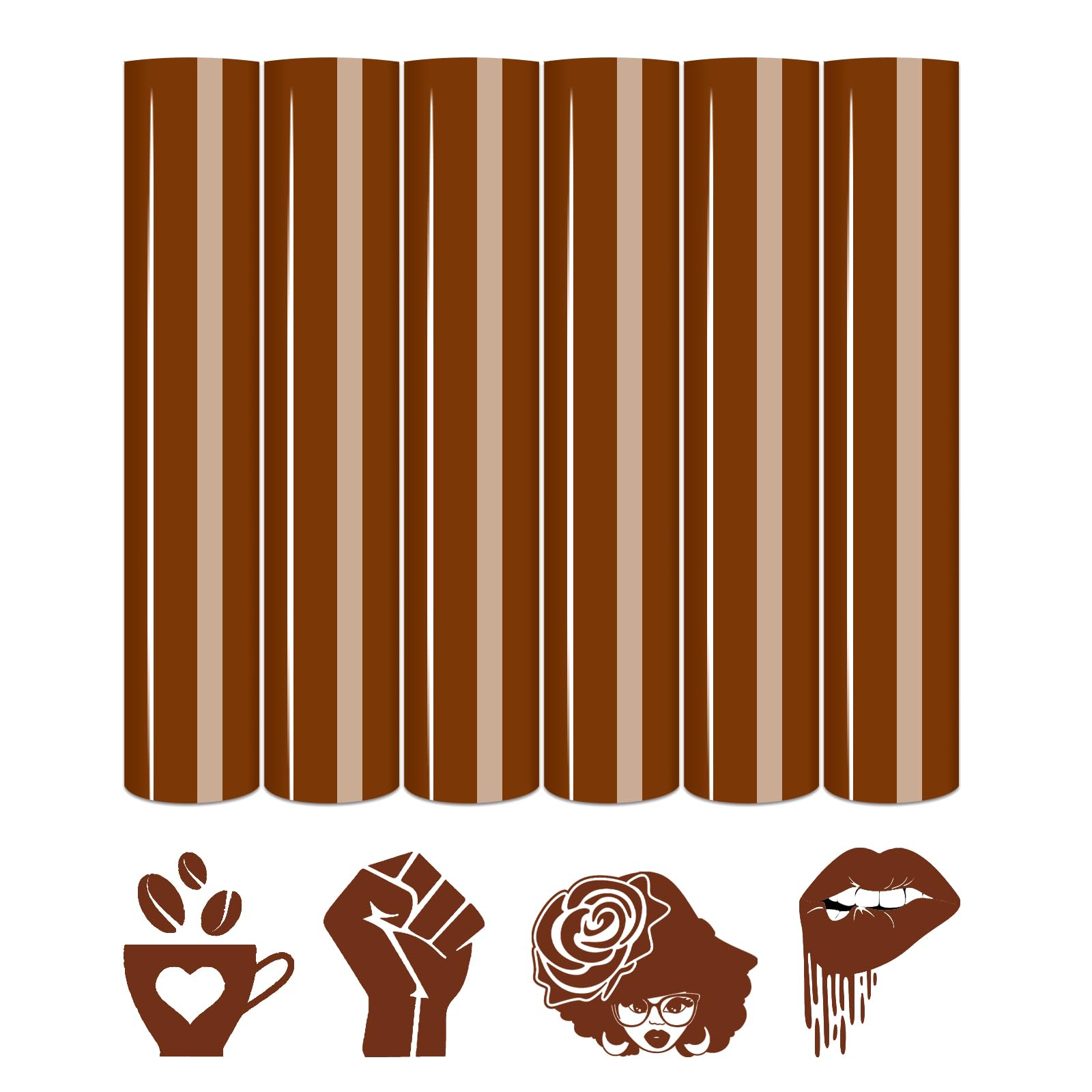 Tintnut Rustic Brown Heat Transfer Vinyl,6 Pcs 12x10in Iron on Vinyl