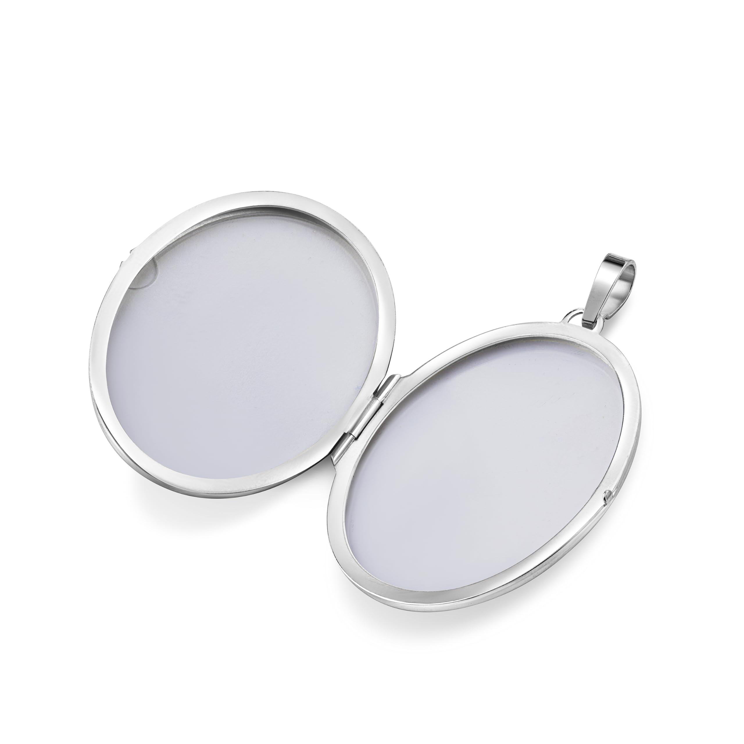 Medaillon XXL teilmattiert mattiert verziert oval 925 Sterling Silber mattiert zum öffnen für Bildereinlage 2 Fotos Amulett Verzierung - Randverzierung von Haus der Herzen® mit Schmuck-Etui