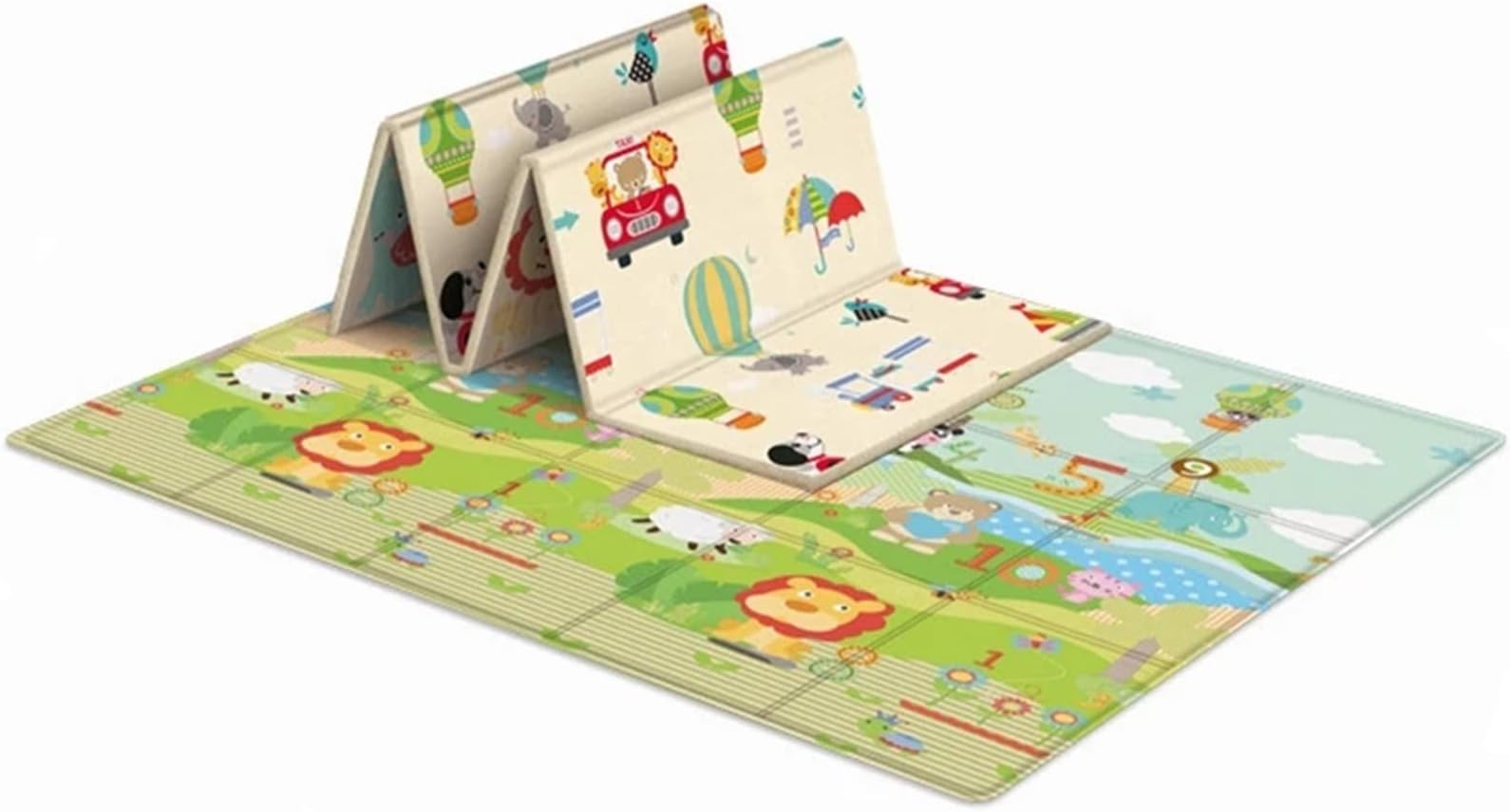 Baby Play Mat, 79"x 71"x 0.4" Extra Large Folding Floor Mat, Waterproof Baby Crawing Mat Foam Activity Playmat, Reversible Foam PlayMat for Baby Infant Toddler & Kids, Indoor Outdoor Use