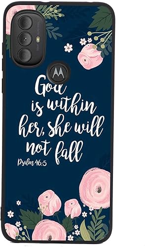 Funda compatible con Moto G Power 2022, con citas inspiradoras, rosa floral, con versículos bíblicos cristianos alentadores para Moto Case para