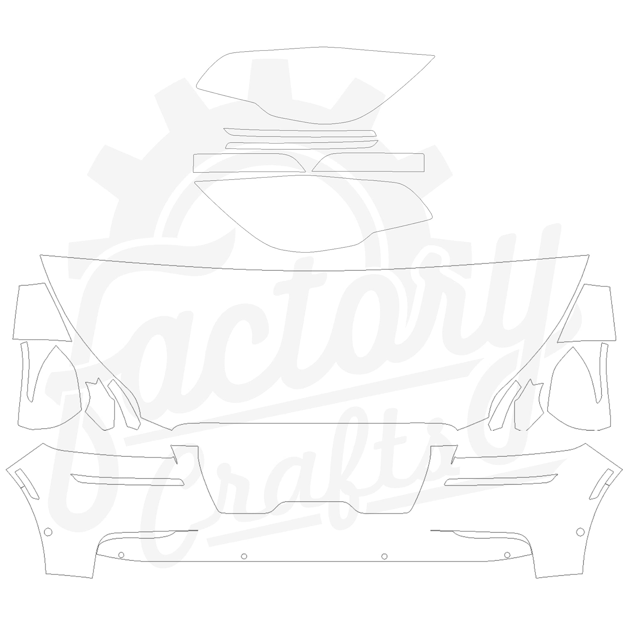 Factory Crafts Paint Protection Film Clear Bra PPF Pre-Cut Decal kit Compatible with Lincoln Aviator BL 2020-2023 (Half Front)