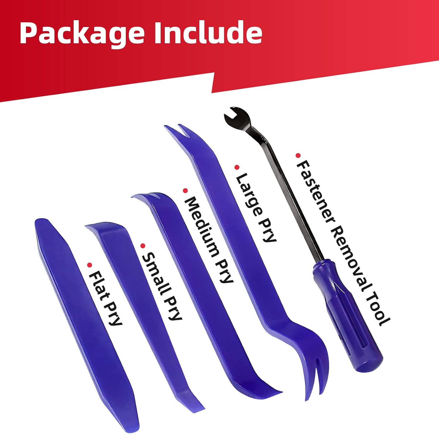 Auto Trim Removal Tool Set (5 PCS) - No Scratch Thickened Plastic Car Pry Tool Kit for Automotive Door Panel Dash Radio Vehicle Fastener Dashboard Body Repair Upholstery & Trim Tools