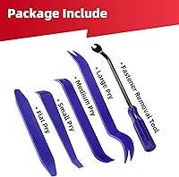 Vista 7 de Juego de herramientas de extracción de molduras automáticas (5 piezas) – Kit de herramientas de palanca de plástico grueso sin arañazos para panel