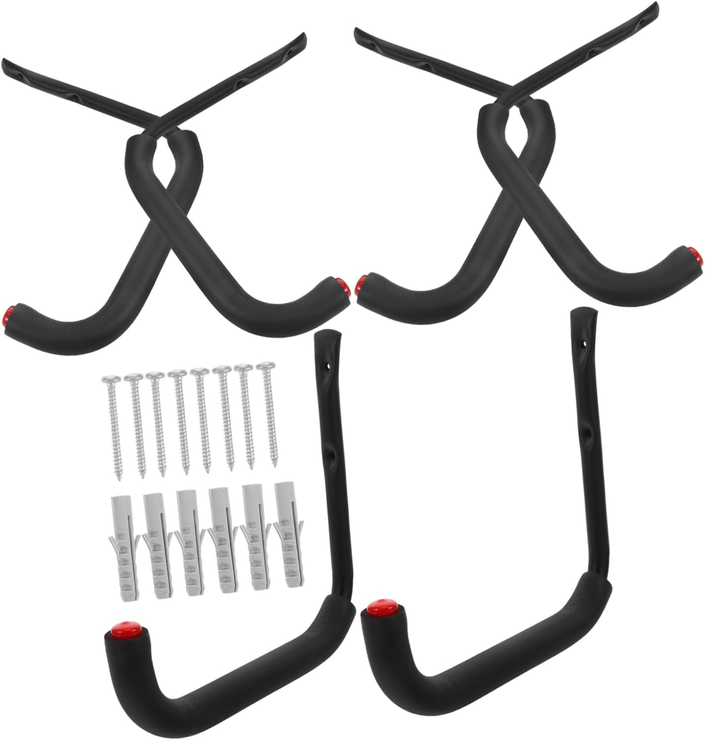 6pcs Heavy Duty Garage Storage Hooks Bike Kayak Ski Snowboard Hangers Wall Mount Utility Hangers for Garage Canoe