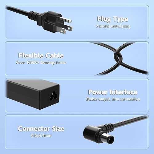Miniatura 4 de Cargador adaptador de CA de 19 V compatible con LG Electronics de 19 pulgadas, 20 pulgadas, 22 pulgadas, 23 pulgadas, 24 pulgadas, 27 pulgadas, 32