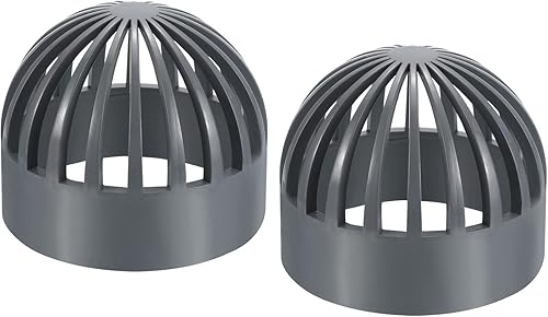 PATIKIL Cubierta de rejilla de drenaje de atrio de 4 pulgadas, adaptador redondo de tubería de drenaje de alcantarillado UPVC para sistema de