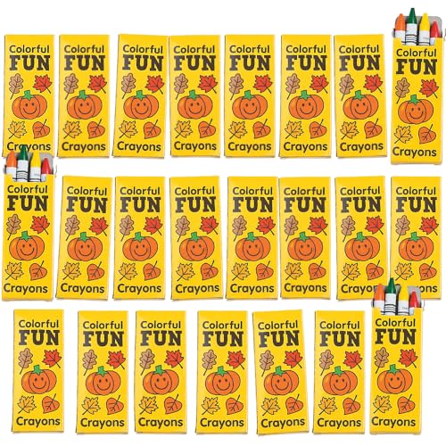 Fun Express Fall Themed Boxes of Crayon (24 boxes with 4 crayons)