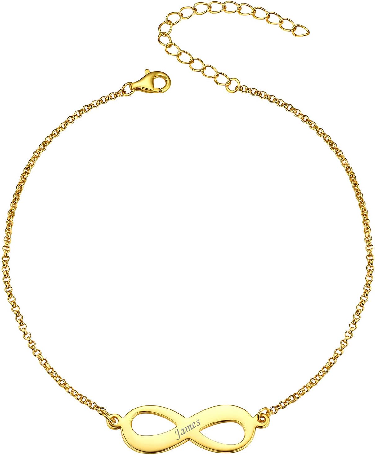 ChicSilver Personalized 925 Sterling Silver Infinity Anklets for Women, Dainty Beach Foot Jewelry (with Gift Box)