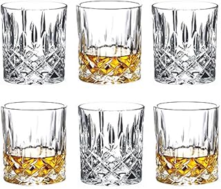 Whiskey Glass Set of 6 Tumbler for Classic Cocktails Premium Crystal Glass Tasting Cups Tall Glass Tumblers for Drinking Bourbon, Scotch, Cocktail, Cognac, Whisky, Large 10oz