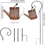 Solar Watering Can with Lights, Retro Metal Hanging Solar Lantern with String Lights, Solar Lanterns Outdoor Waterproof Garden Decor, Star Art Lamp Decorative for Walkway Backyard Patio Lawn