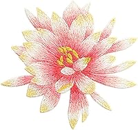 Vista 1 de Parches de flores de begonia para coser, bordados para ropa DIY, chaquetas, jeans, mochilas, sombreros, manualidades de costura (Begonia rosa)