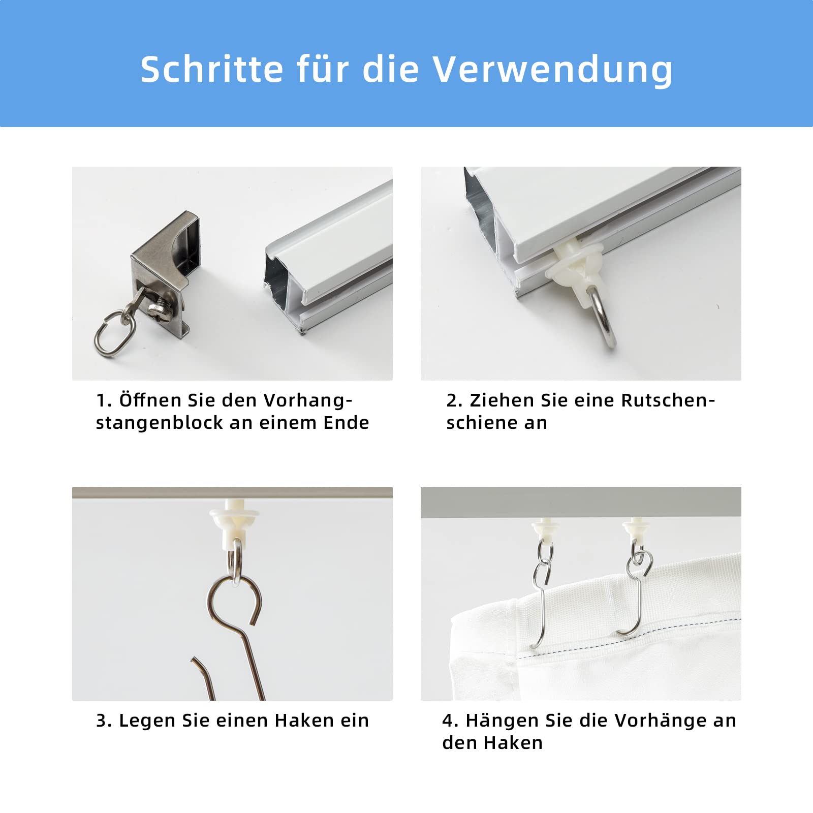 KS Glijders Zwart per 10 stuks - KS glijders Zwart kopen? Stille & soepele gordijnglijders