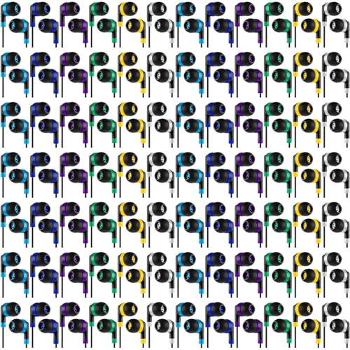 Image of Kigeli 300 Packs Wired Earbuds Bulk, Interlaced Black
