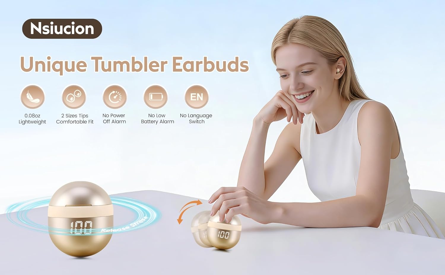 Smallest Sleep Earbuds for Side Sleepers, [Upgrade 2026 Version] Ultra-Comfort & Lightweight Wireless Mini Sleep Headphones, No Low Battery Beep Noise Isolation Ear Buds for Sleeping Working - Image 2