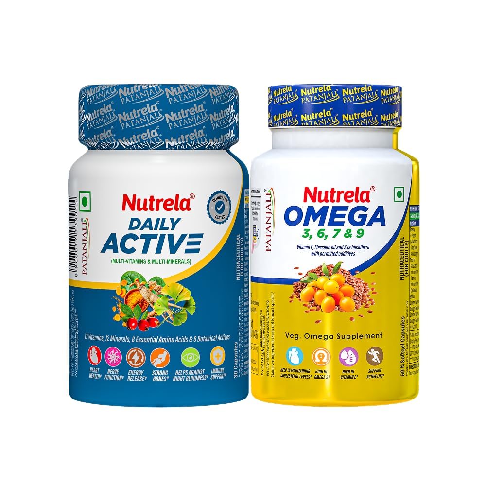 Nutrela Combo omega 60 Softgel & Daily active multivitamin 30 Capsules-image-4