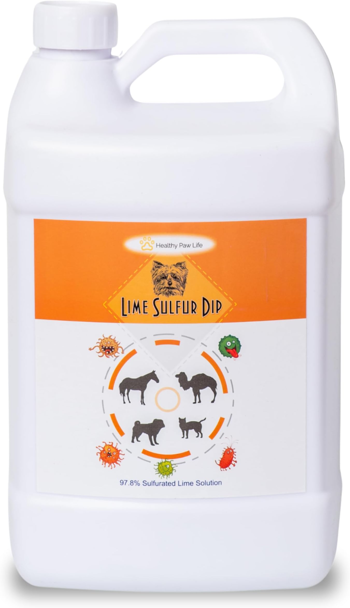 Healthy Paw Life - Lime Sulfur Dip - Pet Care for Itchy and Dry Skin - Xtra Strength Formula - Safe Solution for Dog, Cat, Puppy, Kitten, Horse (1 Gallon)