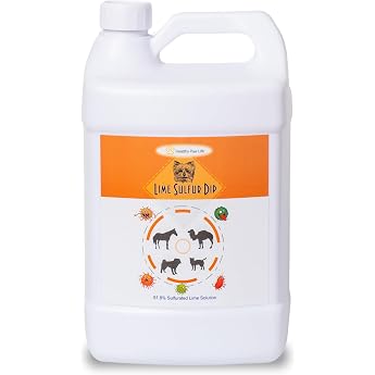 Healthy Paw Life - Lime Sulfur Dip - Pet Care for Itchy and Dry Skin - Xtra Strength Formula - Safe Solution for Dog Cat Puppy Kitten Horse 1 Gallon