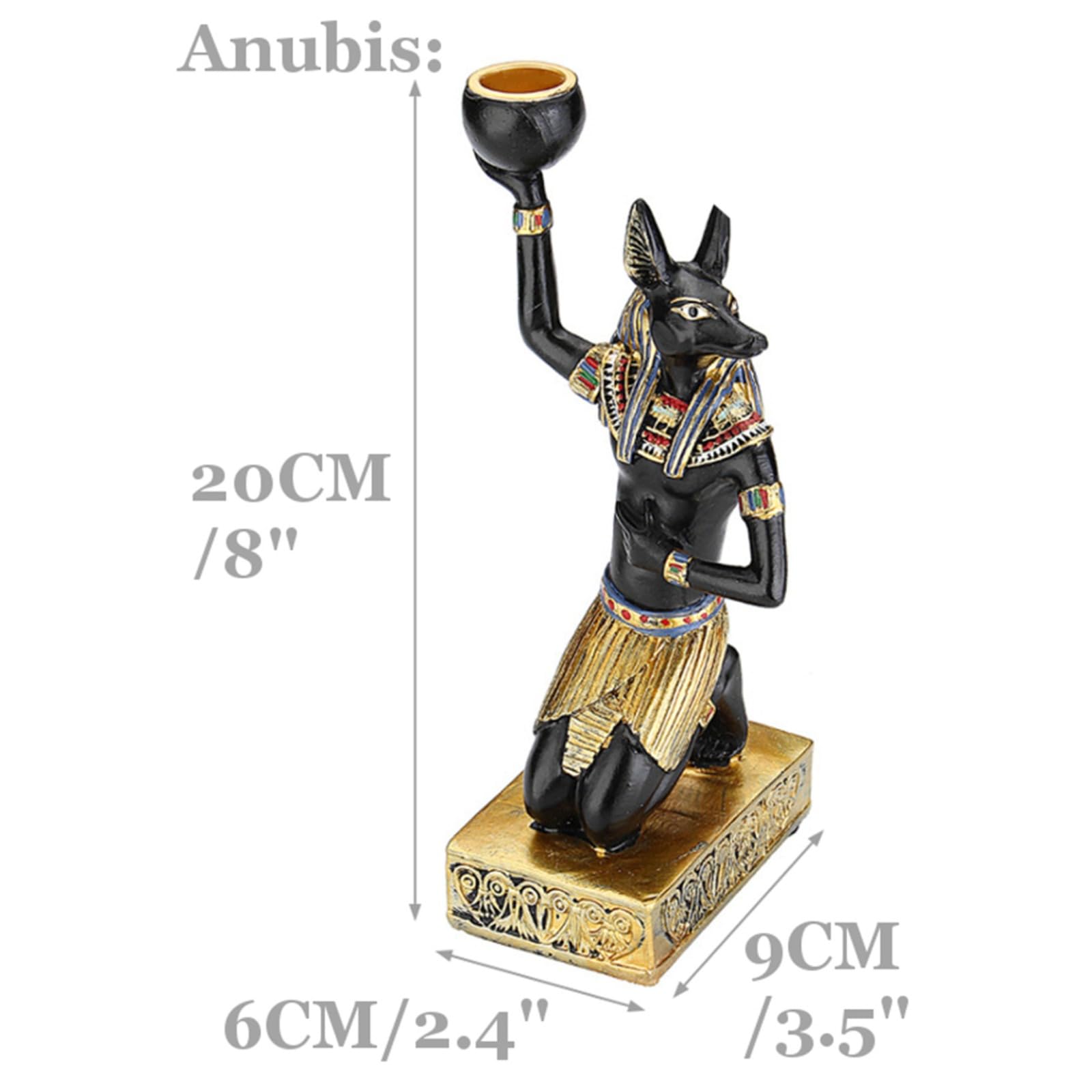 dDanke Egyptian Resin Candle Holder Ancient Egypt Style Home Decor for Table Office (Anubis)