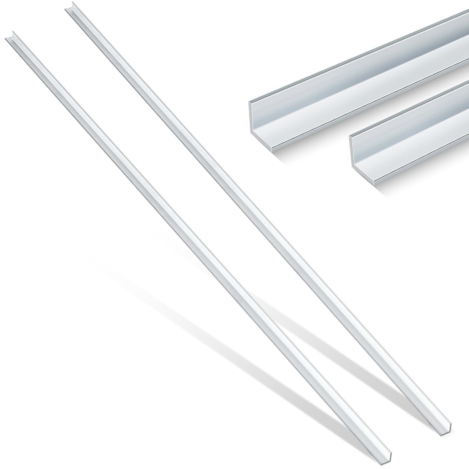 Blulu 2 Pcs Aluminum Angle – 6063 Aluminum Angle Stock, Structural & Architectural Use for Frames, Railings, Corner Guards, DIY Projects(12" Long X 1" Wide X 1/8" Thick)