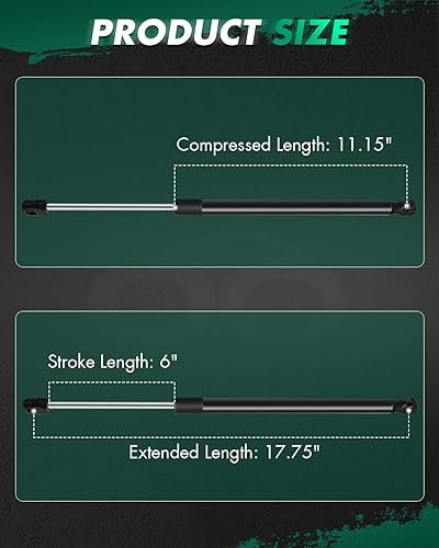 Vista 92 de SCITOO PM1017 - Soportes de elevación de 17.8 pulgadas para Hyundai Santa Fe 2007-2012 trasero izquierdo y derecho Liftgate Shock Struts 2pcs