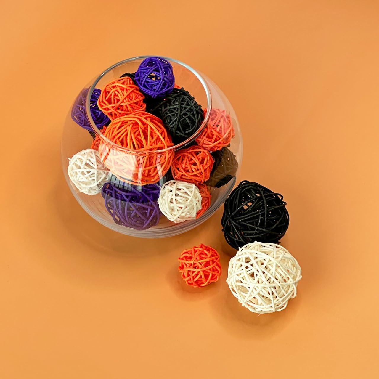 20 PCS Halloween Decorative Balls for Bowls, Black Purple White
