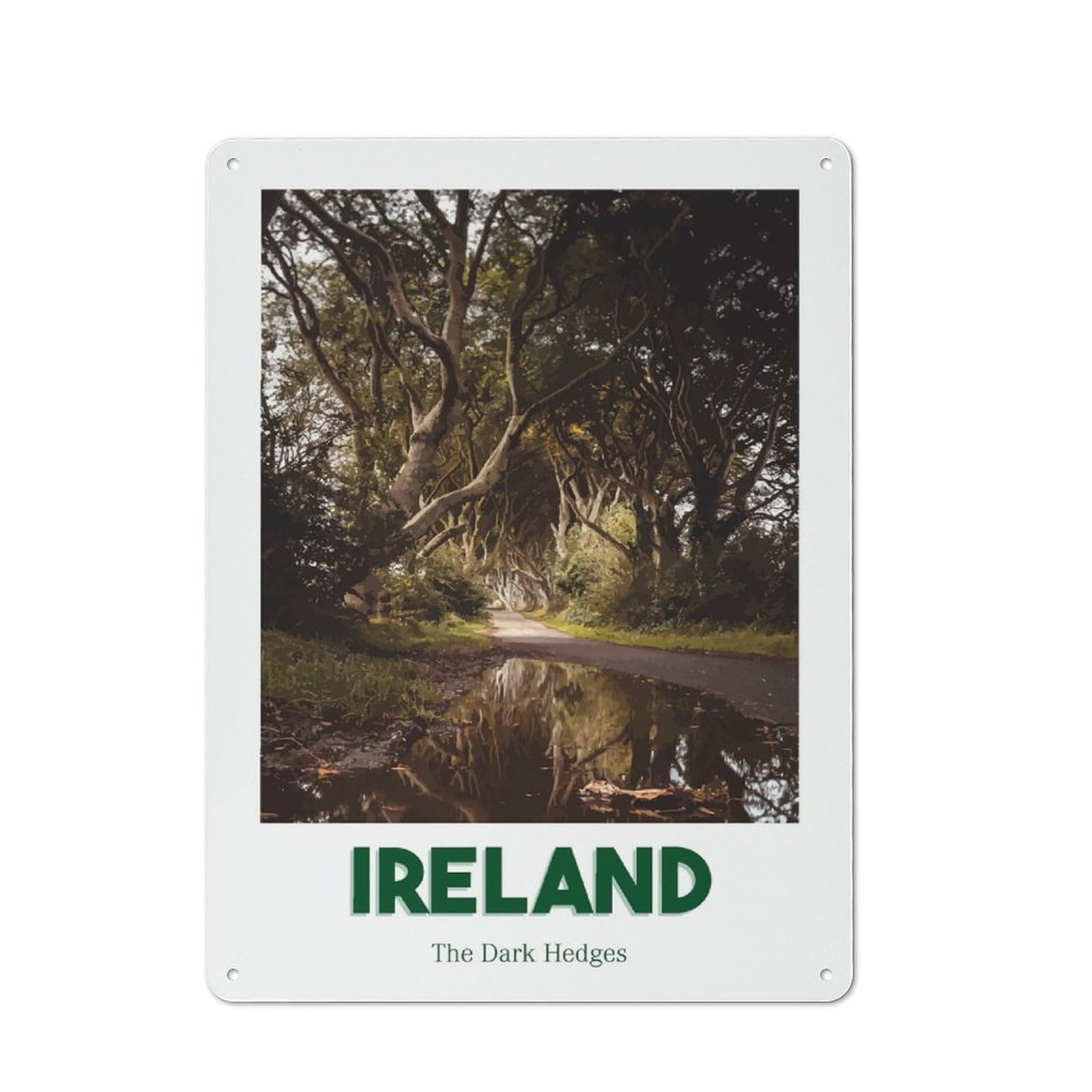 Classic The Dark Hedges Metal Wall Plaque 40x30cm, Nostalgic Wall Art for Living Room, Hallway, Kitchen Or Cafe