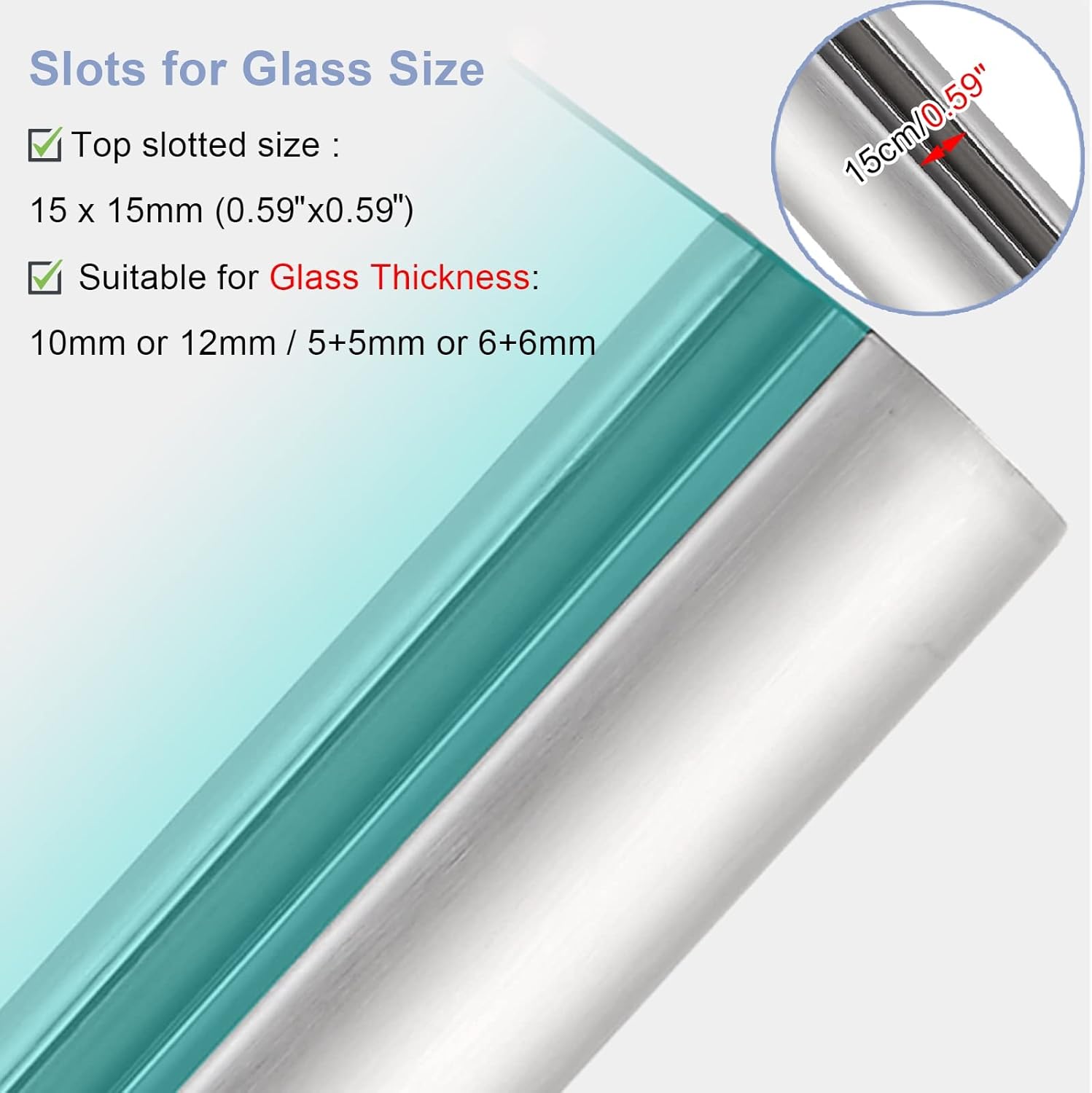 External Balcony Glass Railing Post, Stainless Steel Deck Platform Fencing Column with Hardware, 33.4" / 37.4" / 41.3" Tall (Color : End Post, Size : 105cm/41.3in)