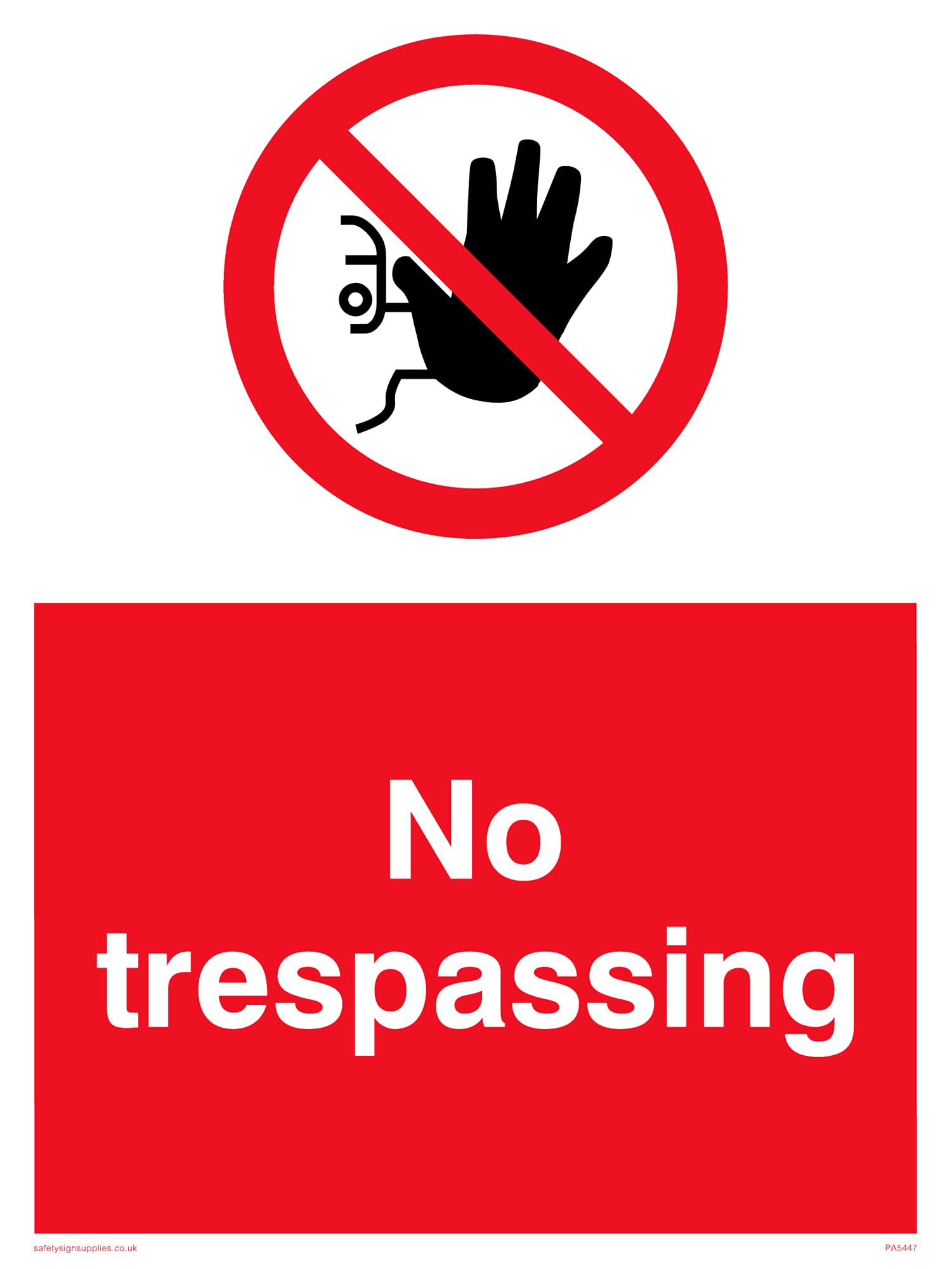 Pack of five - No Trespassing Sign - 150x200mm - A5P