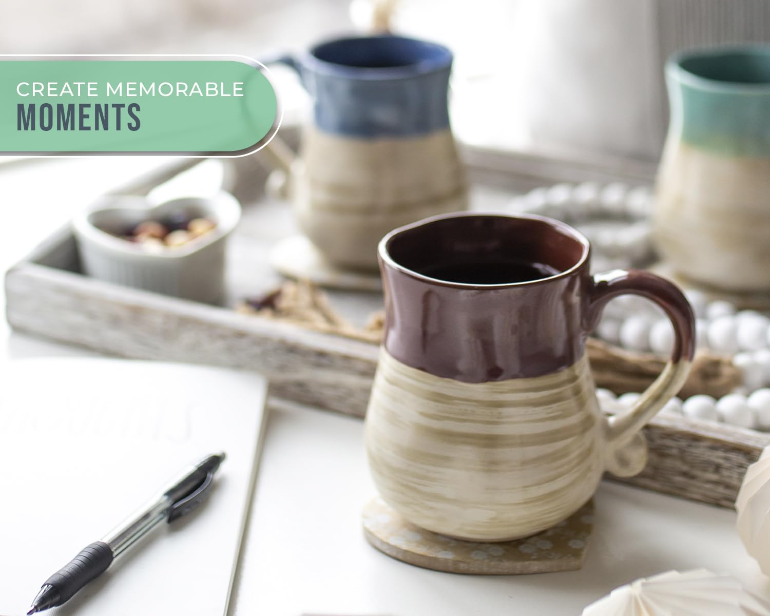 Amazon.com: 16 oz Ceramic Rustic Mugs - Set of 6 - Multicolor Farmhouse Mugs  for Coffee, Tea & More - Dishwasher & Microwave Safe Novelty Mugs Made of  Chip-Free Ceramic - Farmhouse