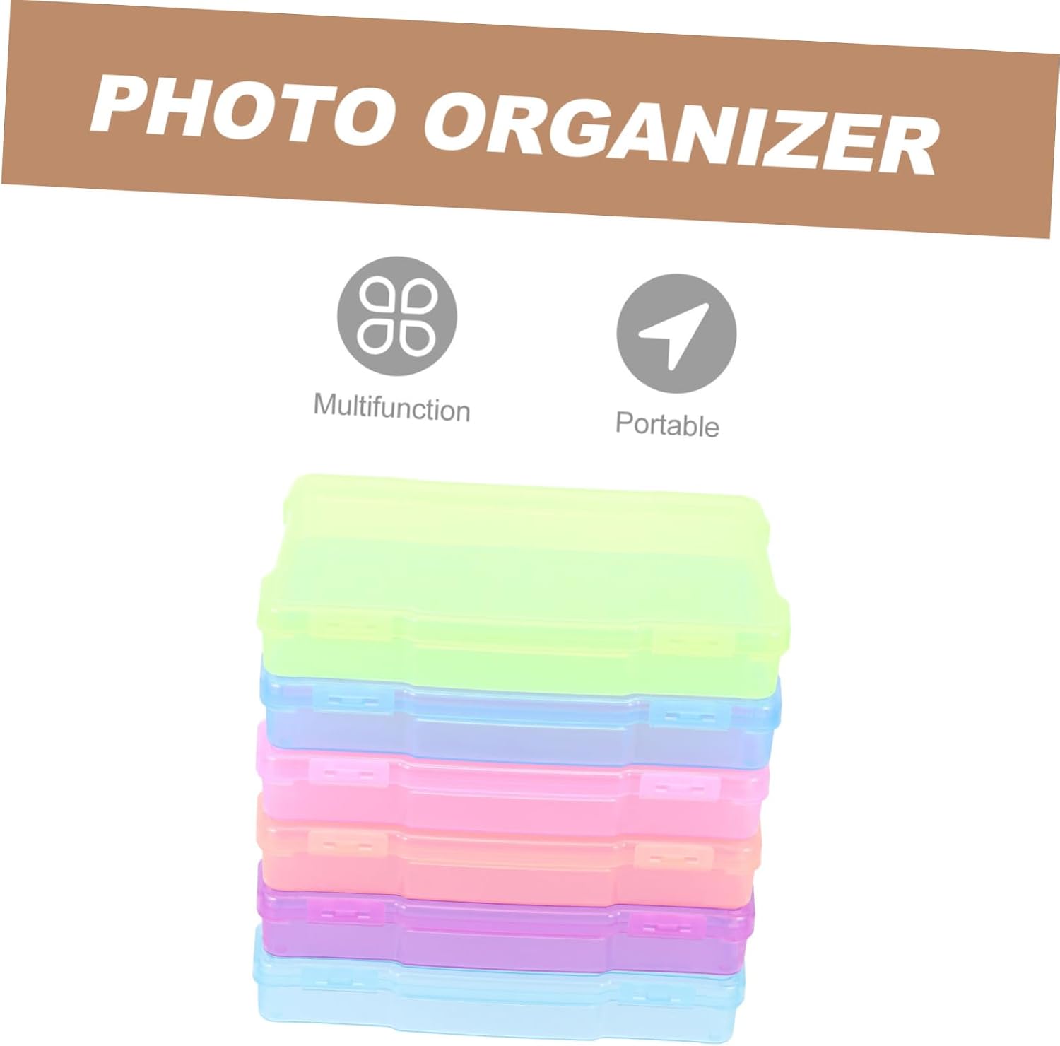Photo Organizer Box Storage Dividers Classified Cards Container Sealing Photo Case Prevent Wrinkle Compact and Lightweight Design