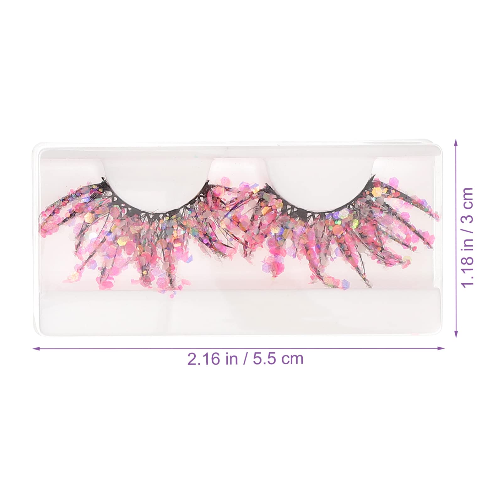 Ciglia Finte 3d 25mm Colorate Fosforescenti Glitter, 5 Paia