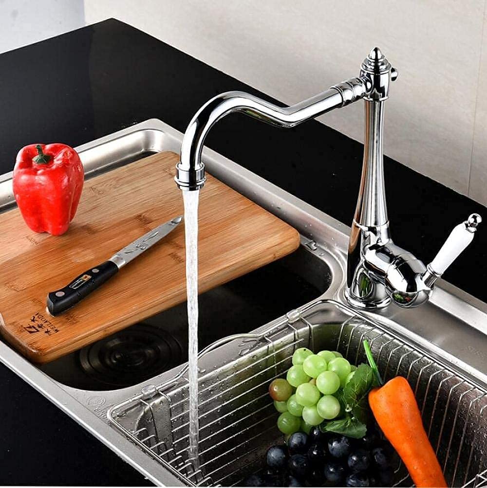 Robinet de cuisine mitigeur monotrou en laiton avec bec pivotant pratique