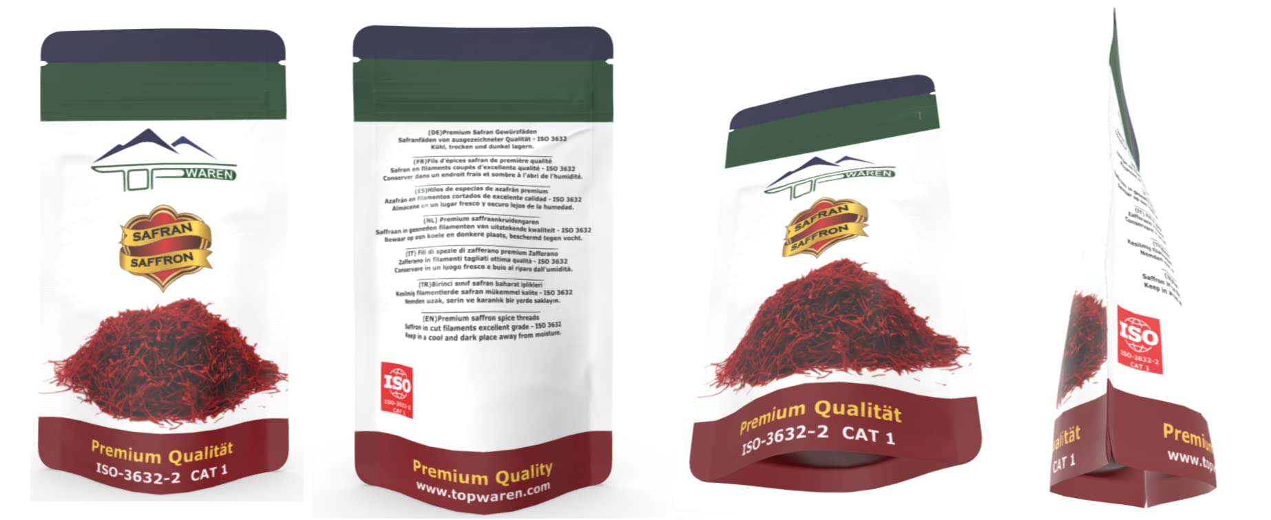 Topwaren Safran 2g - fils de safran premium, 100% pur safran rouge, classe 1 - ISO 3632 ... Neuf