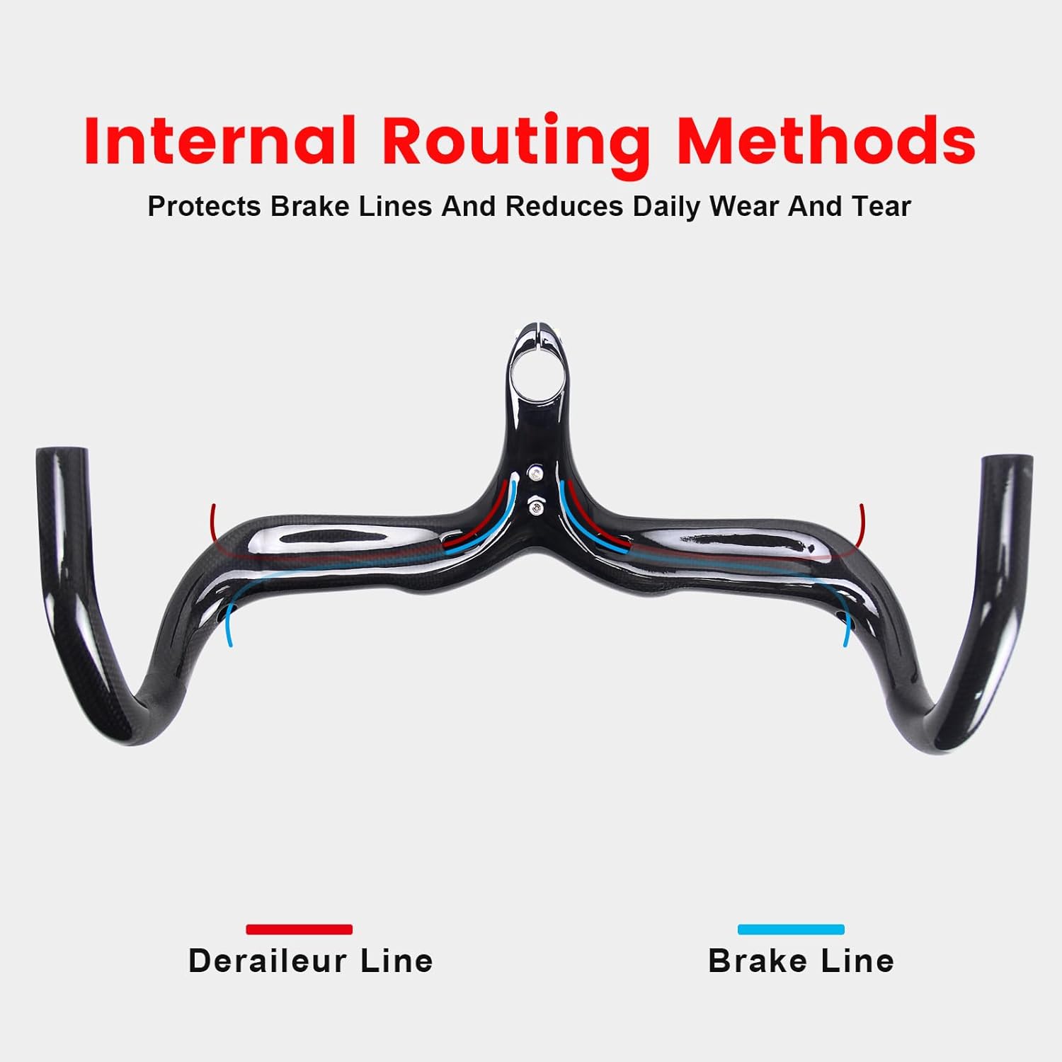 RXL SL Road Bike Carbon Integrated Handlebar Black 3K Glossy Bicycle Handle bar and Stem Ultra-Light Handlebars Bicycle Handlebar 400/420/440mmX90/100/110/120mm