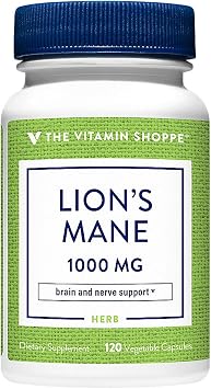 The Vitamin Shoppe Organic Lions Mane Mushroom, 1000 MG, 120 Caps