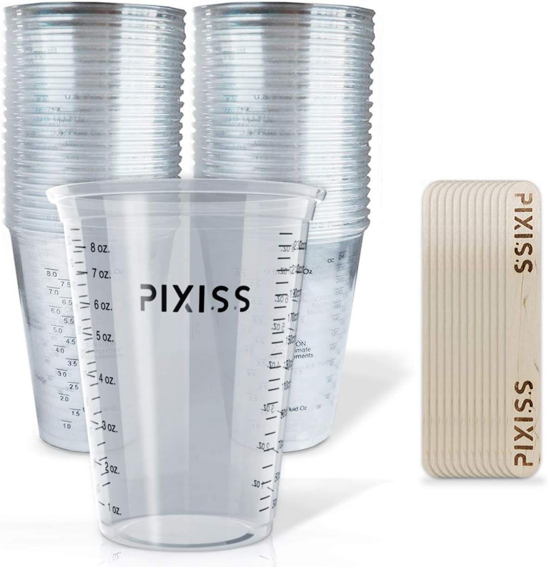 Amazing Clear Cast Epoxy Resin Kit by Alumilite - Deep Pour With 20x Disposable Plastic Mixing Cups and Pixiss Mixing Sticks Bundle