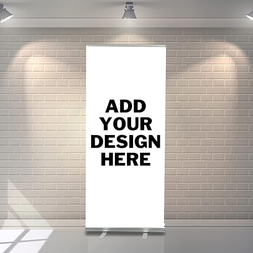 Miniatura 2 de Soporte de banner retráctil personalizado, 33 x 81 pulgadas, listo para 24 horas, pancartas y letreros personalizados portátiles para negocios,