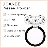 Vista 2 de UCANBE White Pressed Setting Powder for Special Effects & Halloween Makeup, Translucent Matte Finishing Powder, Baking White Face Powder for Long