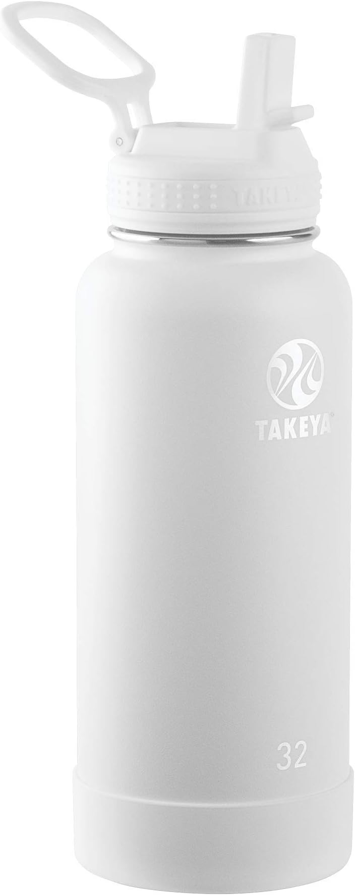 Takeya Actives Water Bottle with Straw Lid - Durable & Easy-Care Water Bottle with Stainless Steel Insulation - BPA-Free Lid with Carry Handle & Straw - Dishwasher-Safe - 32 oz, Arctic