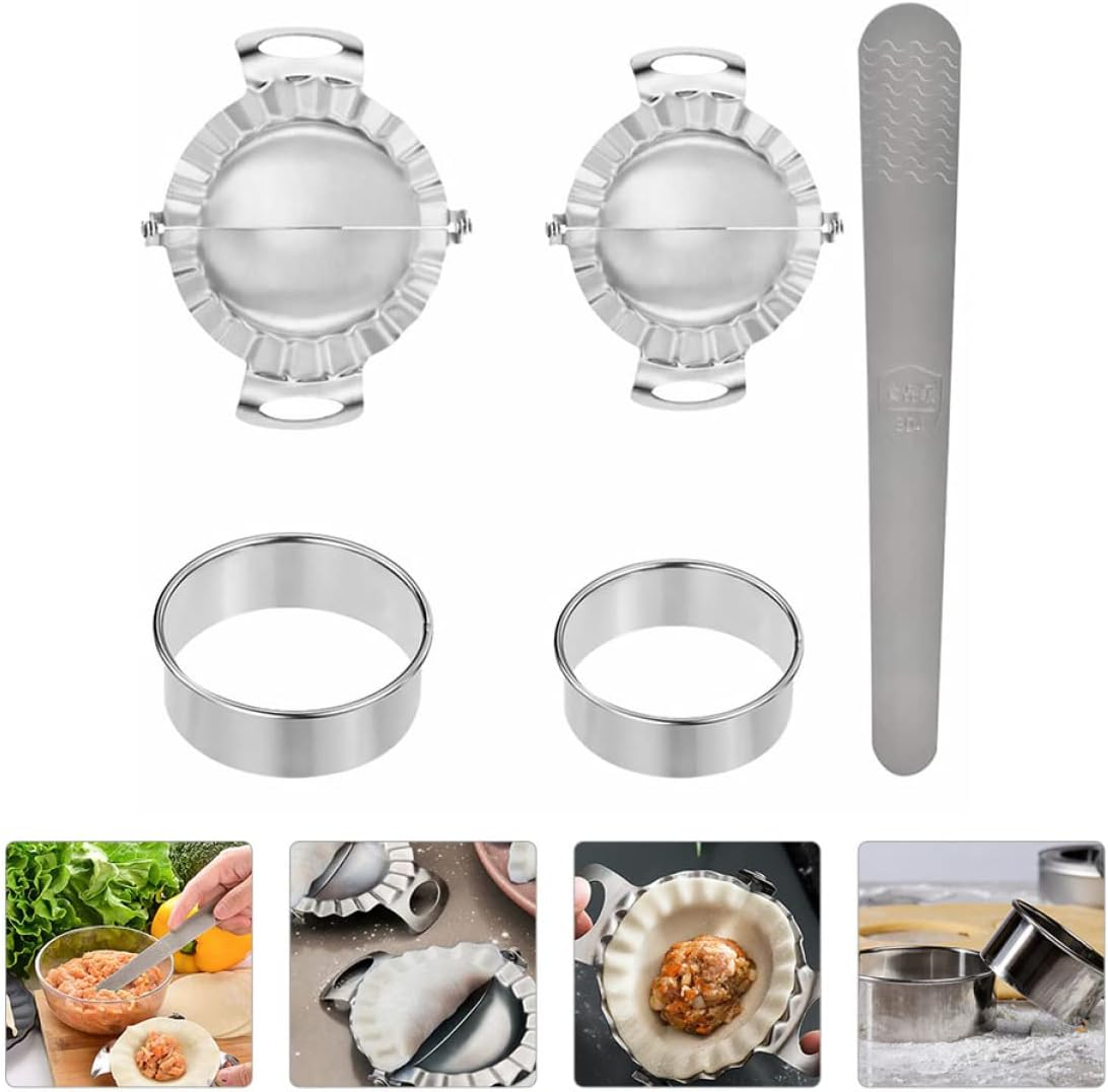 Ciieeo 5-Piece Dumpling Maker Set Multi-Function Press Cutter Kit Kitchen Gadget Accessories for Homemade Dumplings Empanadas and Pierogi