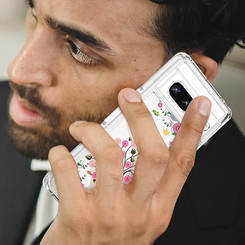 Miniatura 6 de KOARWVC Funda para Pixel 7 Pro, Google 7 Pro GP4BC Funda transparente floral para niñas y mujeres, a prueba de golpes, carcasa trasera de