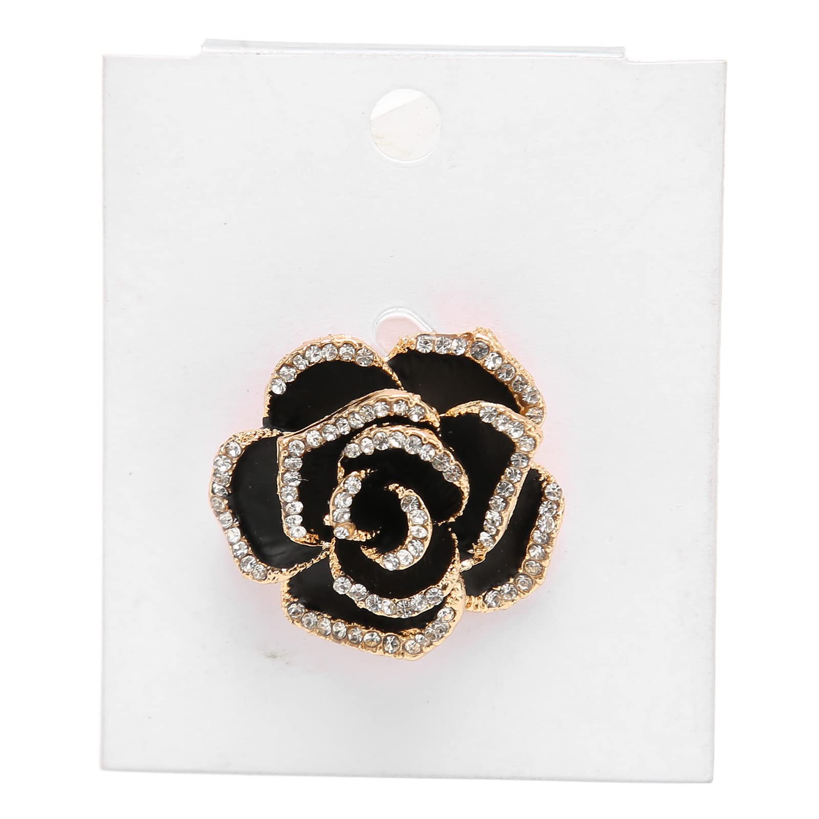 Elegante Blumen-Brosche Mit Kristallen – Aus Legierung, 5,5x8,5 Cm, Für Abendkleidung & Business-Outfits