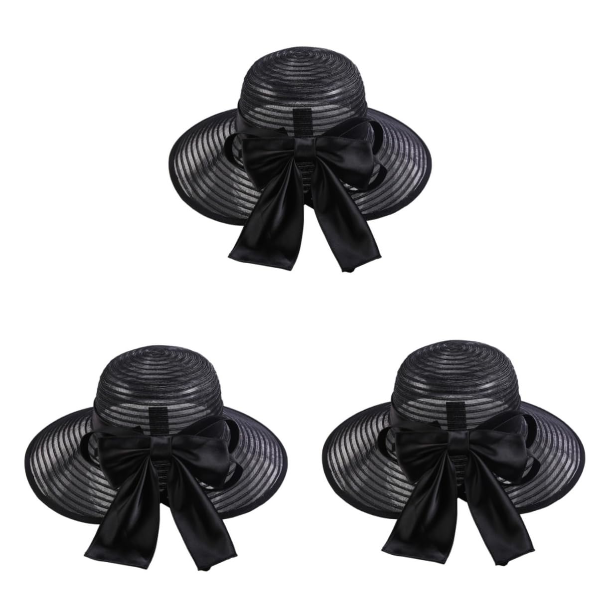 BESPORTBLE 3 Pièces Chapeau de Plage Femme Large Chapeau et Respirant Nœud Délicat pour Activités Extérieures et Jardinage