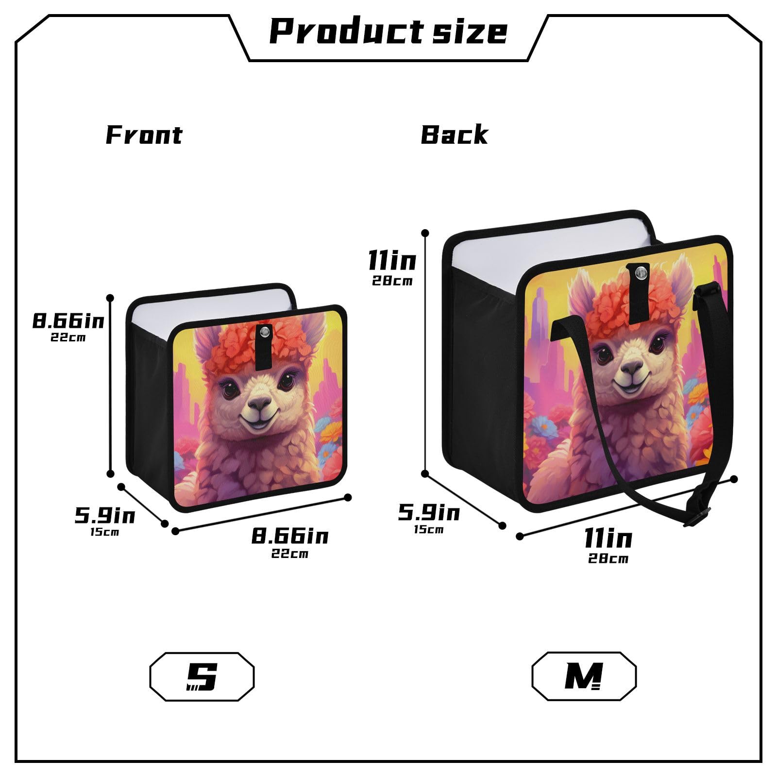 Amazon.com: YMGQYJ Fantasy Llama Car Trash Can, Foldable 