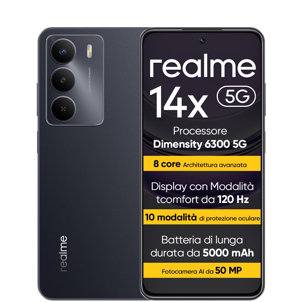 realme 14X 5G Smartphone 8+256 GB, Dimensity 6300 5G, Display da